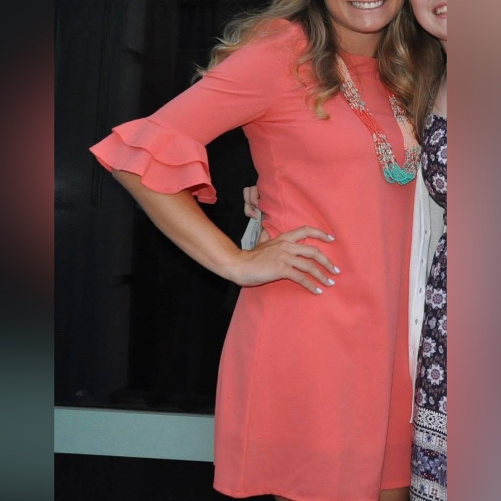 Coral Shift Dress
